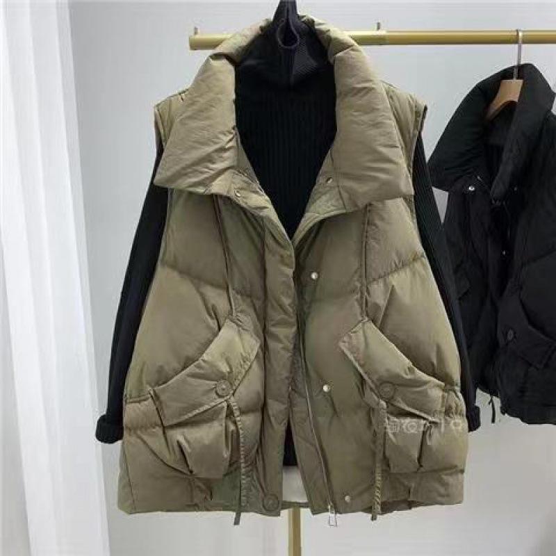 Европейский пуховый жилет из хлопка, женская зимняя новая одежда, интернет-знаменитости, модный тренд, жилет-стример, хлопковое пальто