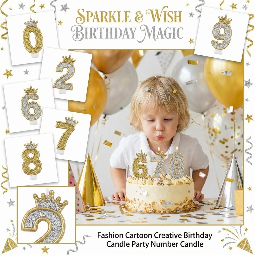 Fashion Cartoon Creative Birthday Candles Party Digital Candles