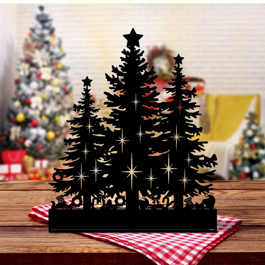 1Pc Iron Decoratio N, Centerpiece Decoration, Interior Decoration, Home Art Decoration, Ideal Gift Choice, Christmas , Compatible with Real Candles,