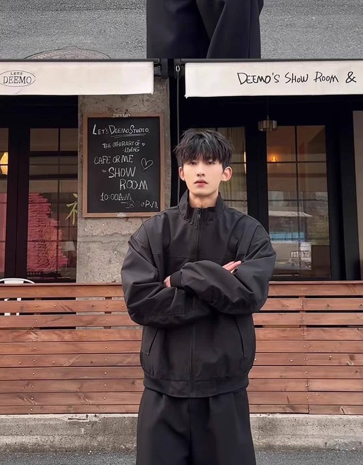 Men's Cleanfit Three-Proof Flight Jacket, Stand-Up Collar, Spring/Autumn Baseball Windbreaker