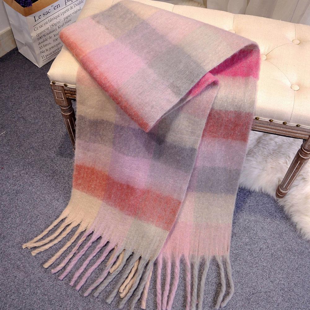 Cashmere Shawls In Autumn and Winter Fashion Colored Chequered Scarf Warms Students Men and Women Thicker Tassel Plaid Scarves