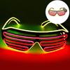 Light Up Neon Rave Glasses Flashing Shutter Glasses El Wire LED Sunglasses Glowing DJ Costumes for 80s Parties Music Festival