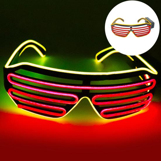Light Up Neon Rave Glasses Flashing Shutter Glasses El Wire LED Sunglasses Glowing DJ Costumes for 80s Parties Music Festival