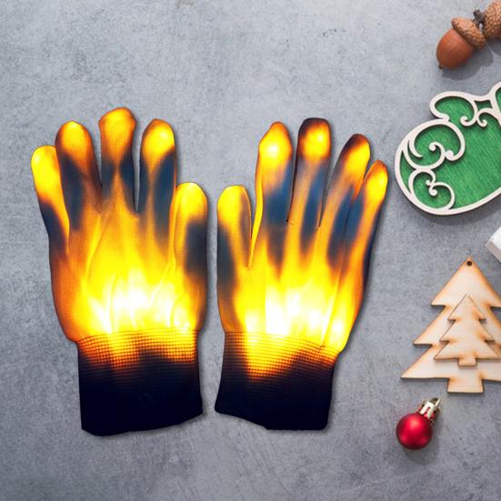 1 пара светодиодных клубных перчаток с регулируемыми режимами мигания, противоскользящими кнопками, питание от батареек