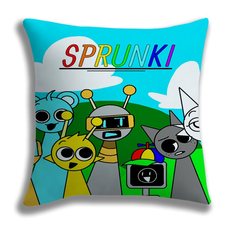 Horror Game Character Pillow Covers Sprunki Cartoon Pillow Case Sofa Decorative Home Single-sided Printing Sprunki Cushion Cover