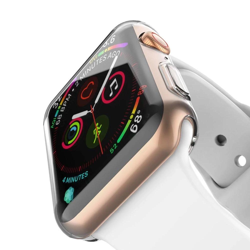 Чехол для Apple Watch 44 мм 40 мм 45 мм 41 мм 42 мм 38 мм защитное стекло iwatch силиконовый бампер apple watch series 3 6 se 7 8 9