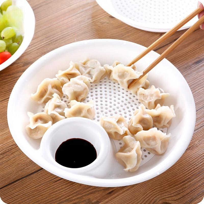 Кухонный двухслойный диск из пшеничной соломы с мини-блюдом для специй, ваза с фруктами, блюдо для пельменей, посуда