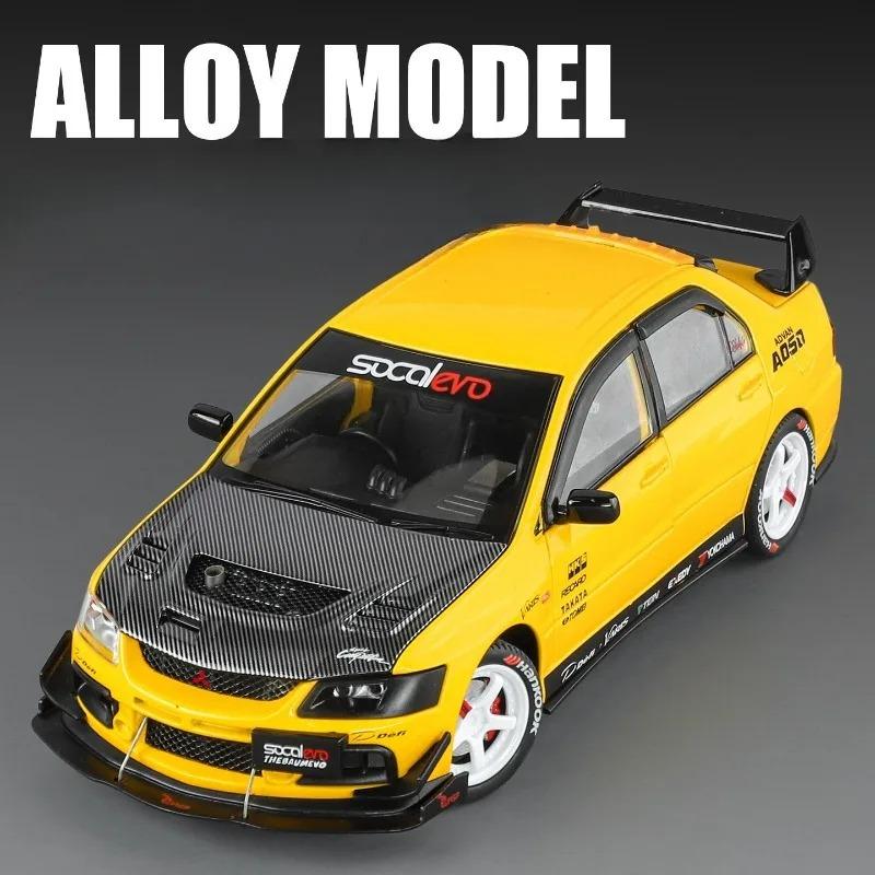 Officially Licensed 1:24 Mitsubishi EVO9 Modified Die-Cast Car Model with Pull-Back Sound and Light Collection Miniature Voiture