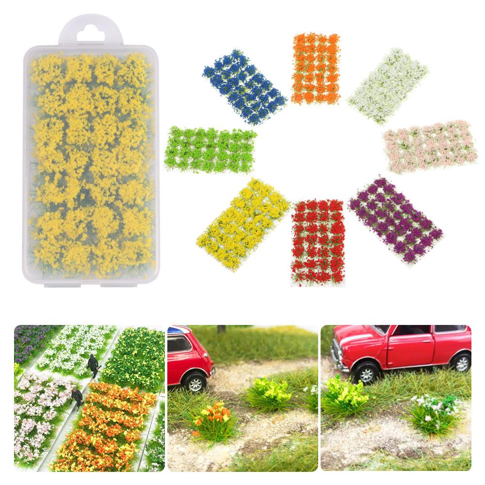 Игровой микроландшафт Дикий миниатюрный пучок травы и цветов Модель Сцена Симуляция Производство местности