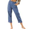 Women's Summer Casual Cotton Linen Elastic Waist Pants Daily Fashion Comfy Pants