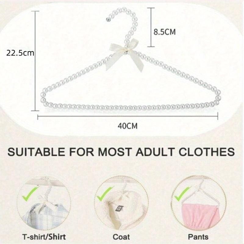Пластиковая белая вешалка с бусинами из искусственного жемчуга, вешалка для хранения одежды, для сушки, для хранения пальто, рубашек, пижамных брюк, свадебных платьев, юбок, домашний декор, осень