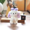 Plush Cute Puppy Keychain Bow Stuffed Animal Short Fur Gift For Girls Teens