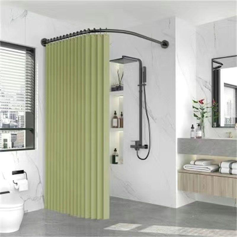 Magnetic No-Drill Waterproof Foldable Shower Curtain for Dry-Wet Separation