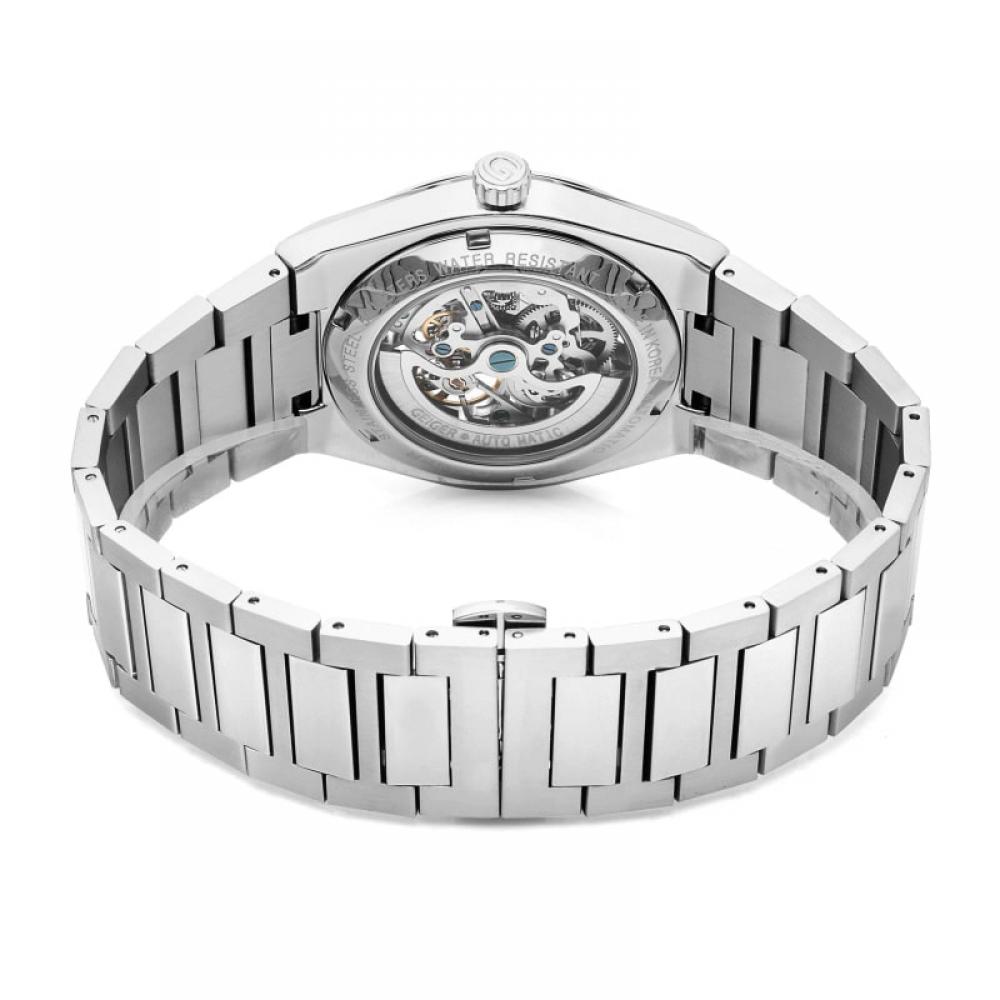  Официальный головной офис Оригинальные мужские металлические часы Geiger Ge1228wS Skeleton Dial