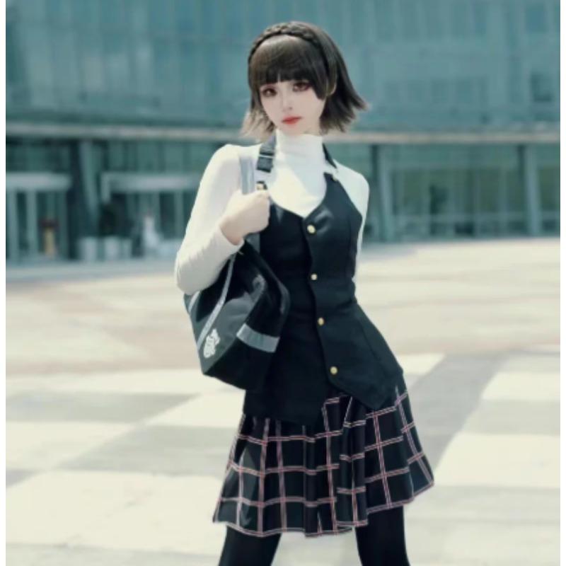 Makoto Niijima School Cosplay Uniform, Persona 5 Game Anime Stage Performance Set