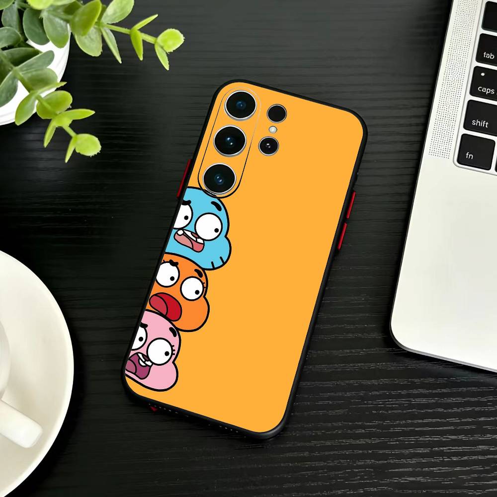 F-Gumball and Darwin Phone Case For Samsung S26,S25,S24,S23,S22,S30,S21,Ultra,Plus,FE 5G Black Soft Cover
