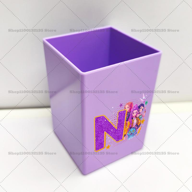 Kpop Demon Hunters Pen Holder Cartoon Anime Pattern Print Office Desk Accessories Boy Girl Stationery Pencil Organize Home Gift