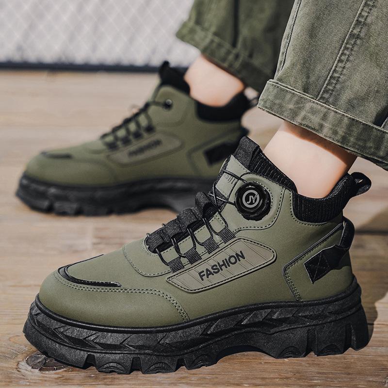 Осенне-зимняя мужская обувь новая высокая рабочая обувь мужские ретро короткие ботинки на толстой подошве нескользящие ботинки Мартина мужские