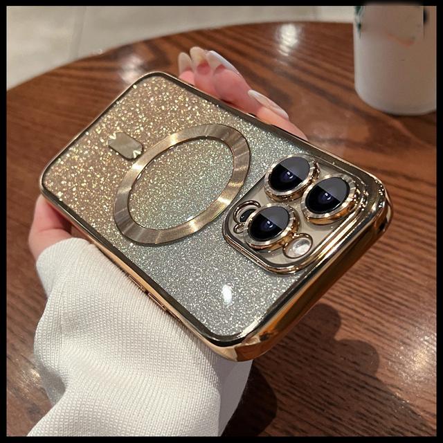 Сияющий блестящий чехол для телефона с беспроводной зарядкой для Iphone 14 13 12 11 Pro Max 13pro 14 Plus противоударный мягкий чехол-бампер