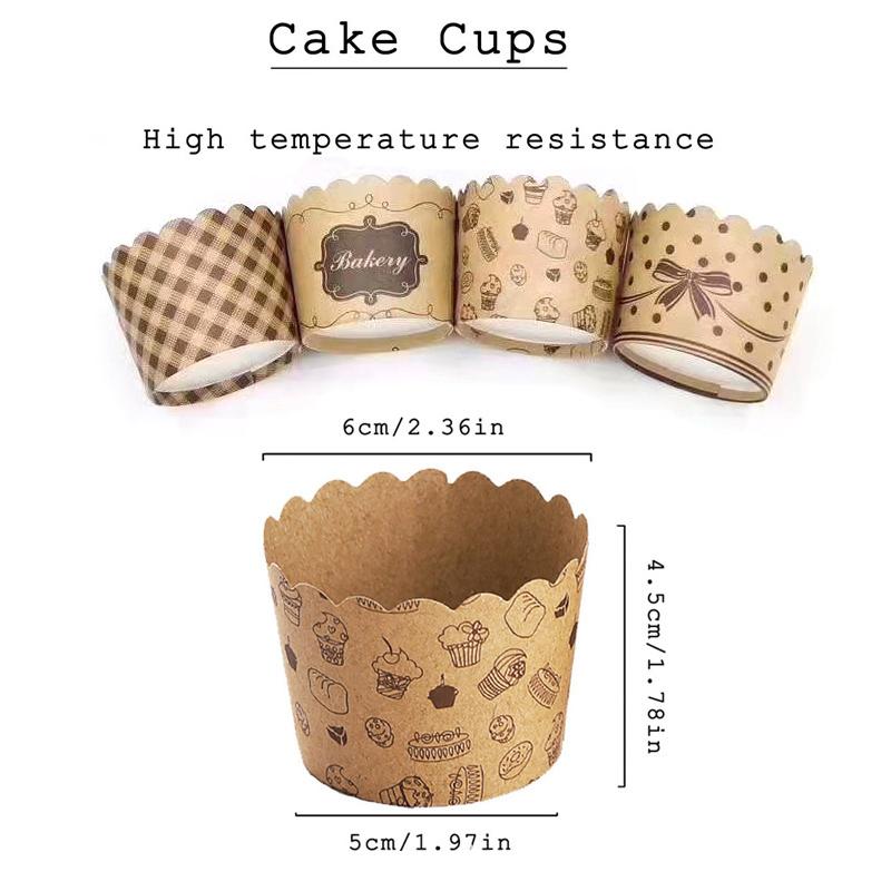 50Pcs Cupcake Paper Cups Wrapper Cake Mold Muffin Cupcake Liners Baking Cup