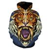 Весна и осень Новый аниме Волк и Тигр Серия 3D Печать Мужской Свободный Повседневный свитер с капюшоном