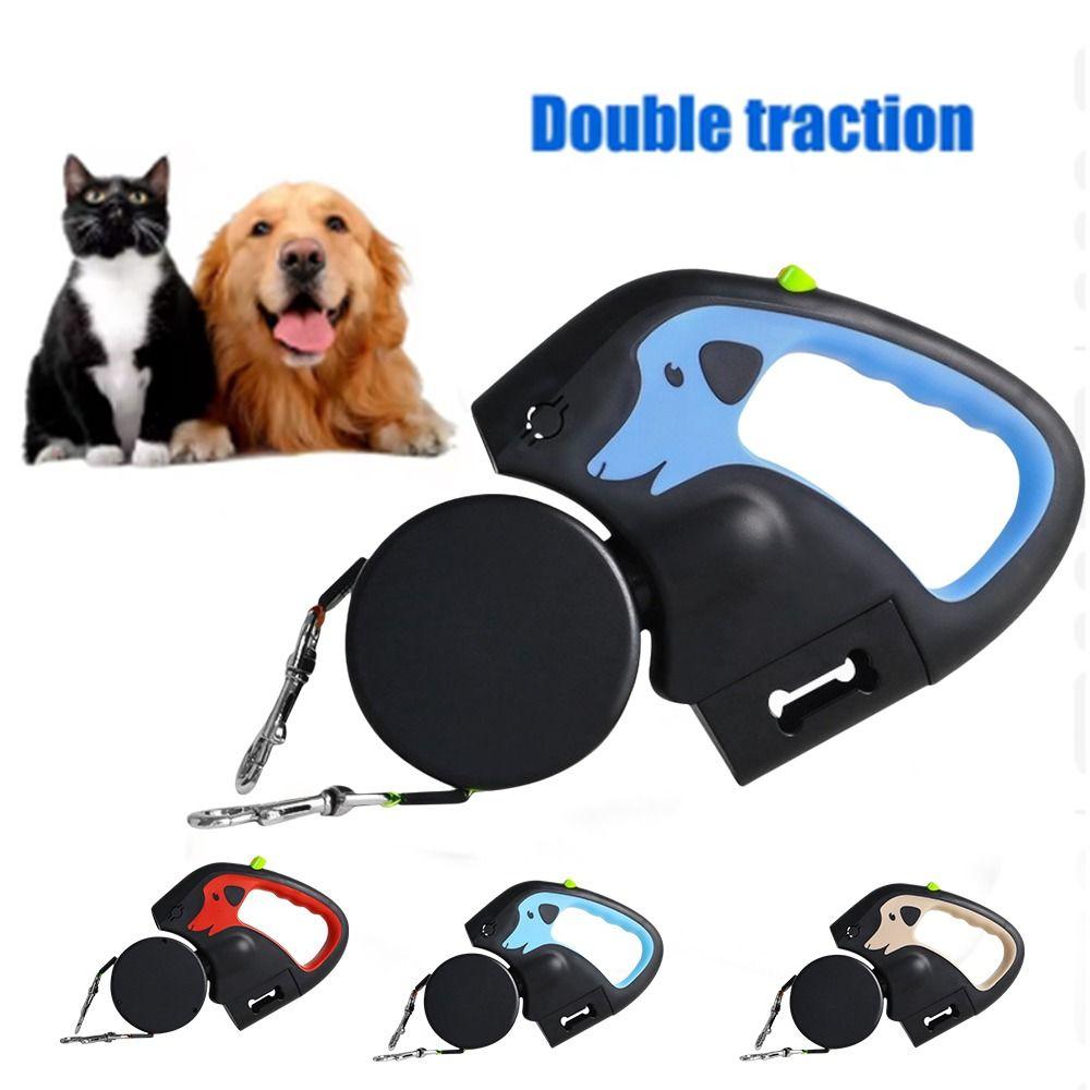 Reflective Dual Pet Leash No Mesyy Automatic Dog Walkies Lead For Outdoor Walking