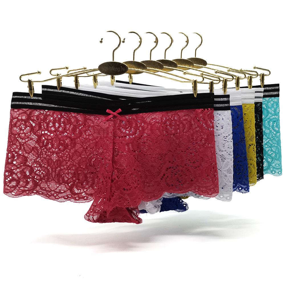 Ladies Underwear Women Boyshort Sexy Transparent Lace Panties 6 Pcs/lot