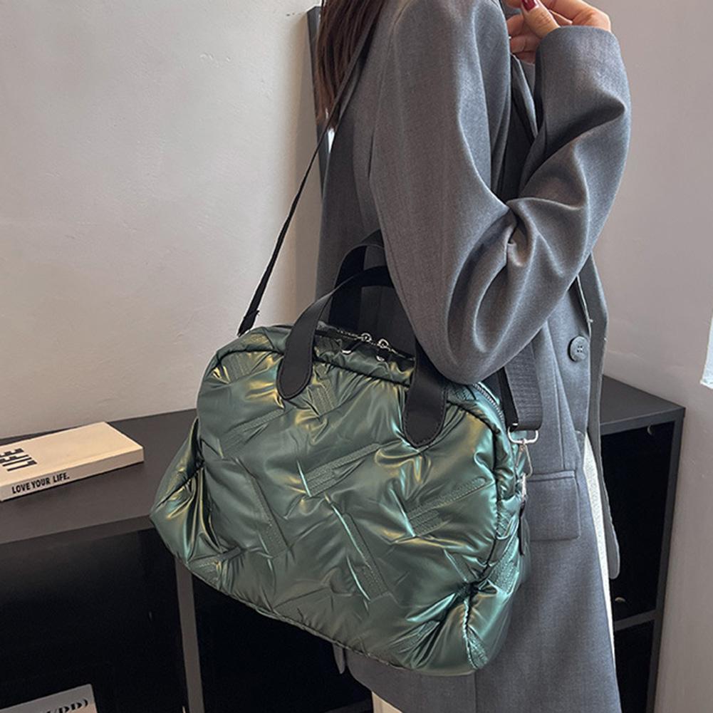 Женская дутая сумка через плечо, большая вместимость, прочная дутая сумка, универсальная повседневная сумка с регулируемым ремешком, зимняя сумка для покупок