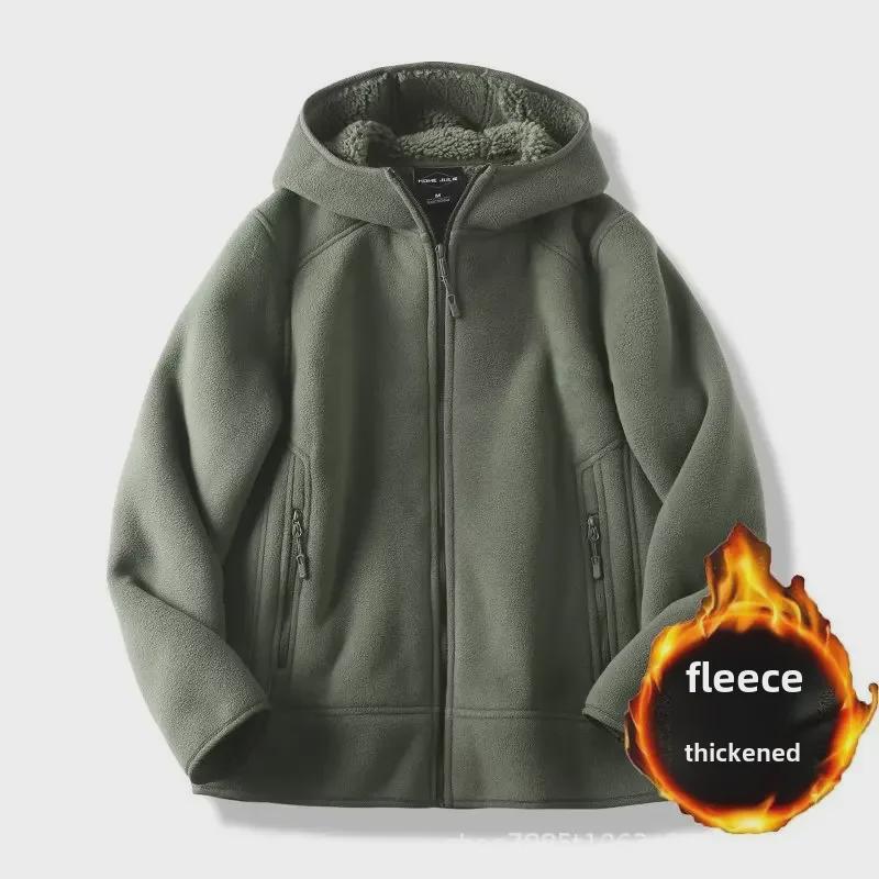 Мужская высококачественная теплая зимняя бархатная куртка с капюшоном