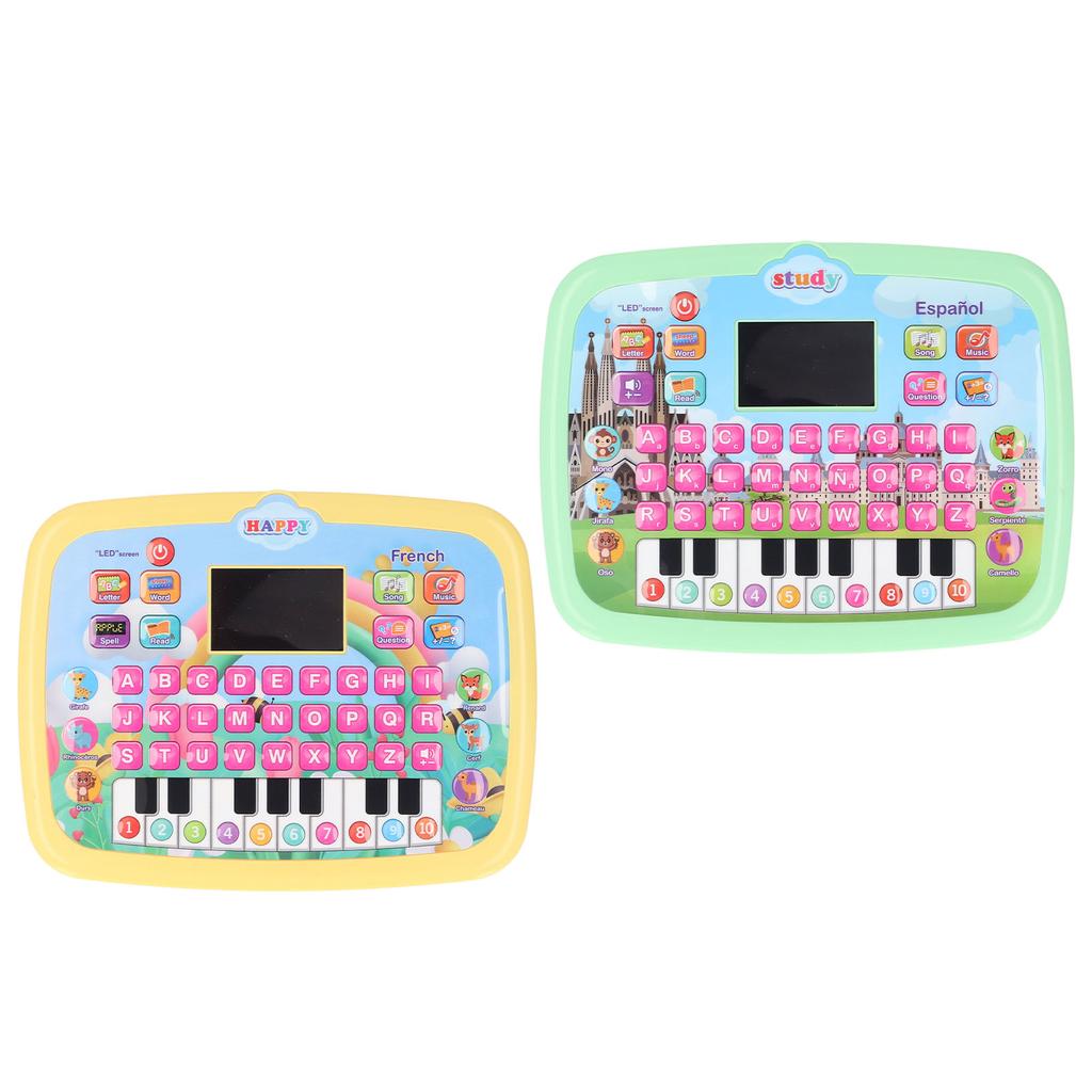 LED Spanish Learning Tablet for Toddlers Early Education Alphabet Words Numbers Math Learning Electr