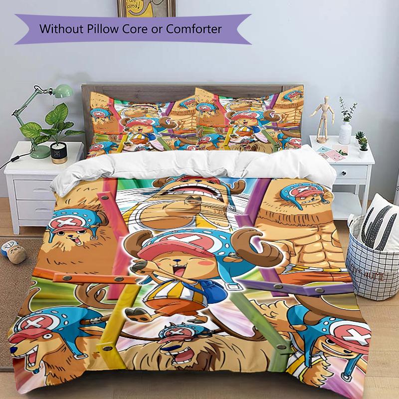 3pcs One Piece Adventure Bedding,Quilt Set Quilt Cover Pillowcase Home Birthday Gift (1 * duvet cover + 2 * pillowcase). S7280163