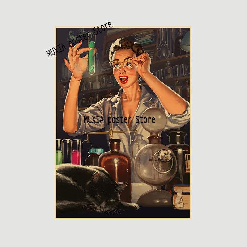 Ретро советский пин-ап пропагандистские плакаты для девочек крафт-бумага домашний декор гостиная бар кафе украшения настенные наклейки художественные картины