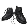 Men's 2024 Anti-Slip Soft Sole British Style Leather High-Top Boots, Work Boots, Martin Boots, Plus Velvet for Autumn and Winter.