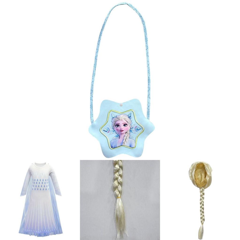 Majestic Frozen 2 White Elsa Cosplay Costume Dress For Girls Ages 3-10 With Cape