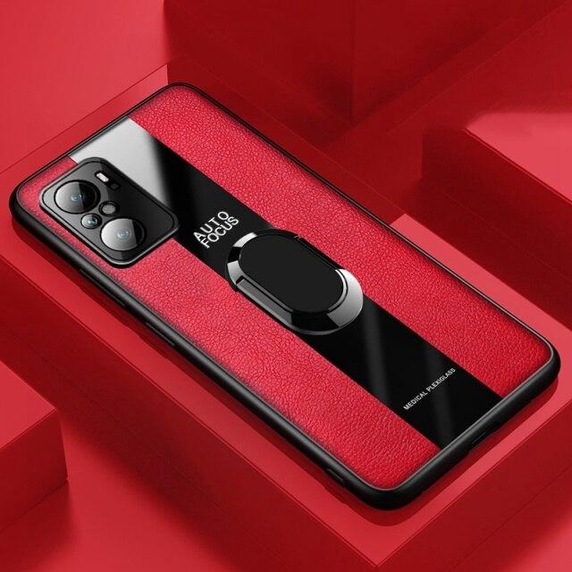 Luxury Plexiglass Leather Phone Case for XIAOMI MI 12x 11 10 11T 9 10t 8 PRO Car Holder Ring Shockproof Protect Silicone Back Cover for MI 12 Ultra