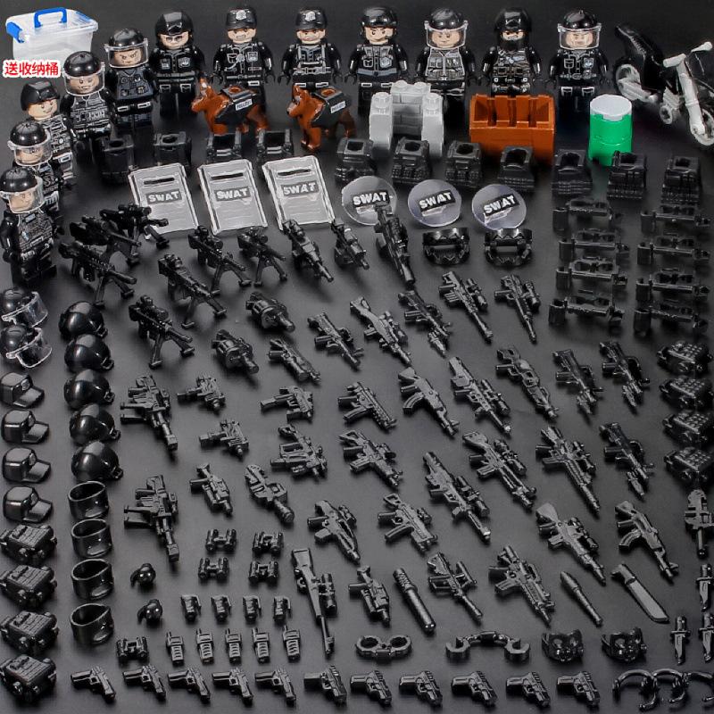 Конструктор Военные Минифигурки Полиция Спецназ Минифигурки Сборные Игрушки Годовалый Мальчик День Рождения Модель