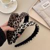 3СМ Модная женская повязка на голову с леопардовым принтом из синтетической кожи с губчатой подкладкой Леди Девушки Повседневный обруч для волос Аксессуары