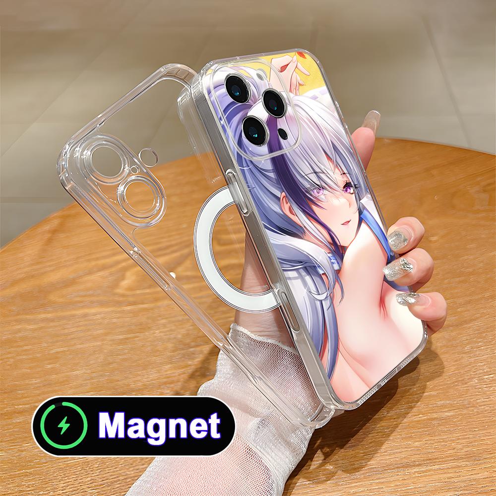 Azur Lane Unzen Прозрачный ТПУ Magsafe Чехол для Мобильного Телефона для iPhone 17 16 15 14 13 12 11 Air Pro Max Plus Mini Цветной Чехол