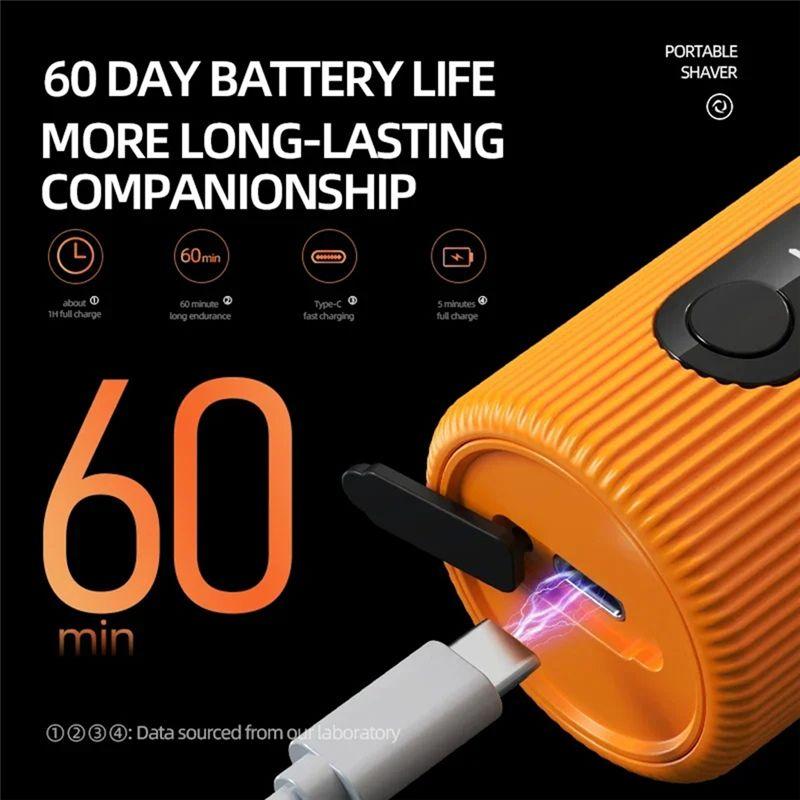 A02V-Электробритва Портативная USB-зарядка Умный цифровой дисплей Мужская бритва Удобная для путешествий Бритва для лица Мужской подарок
