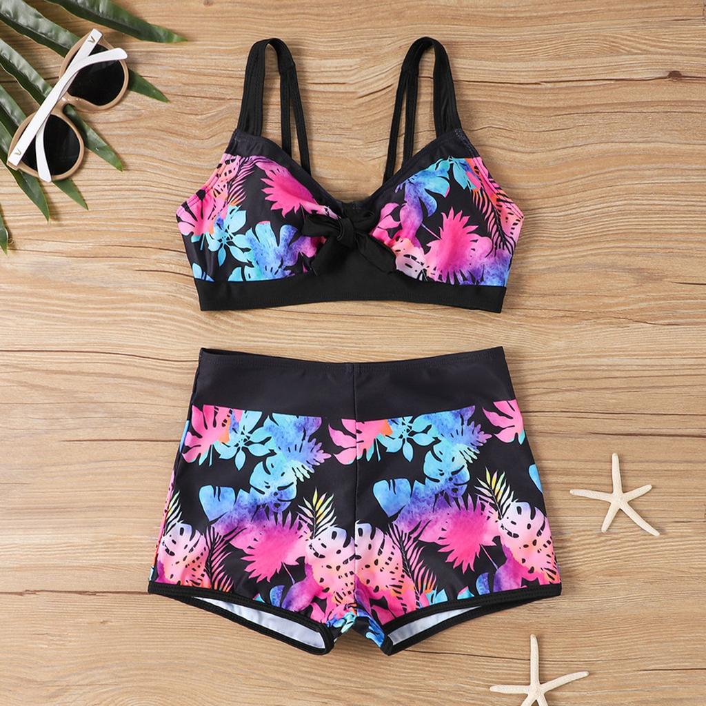 Women's Split Fashion Sexy Bikini Print With Breast Pad Without Steel Bracket Swimsuit