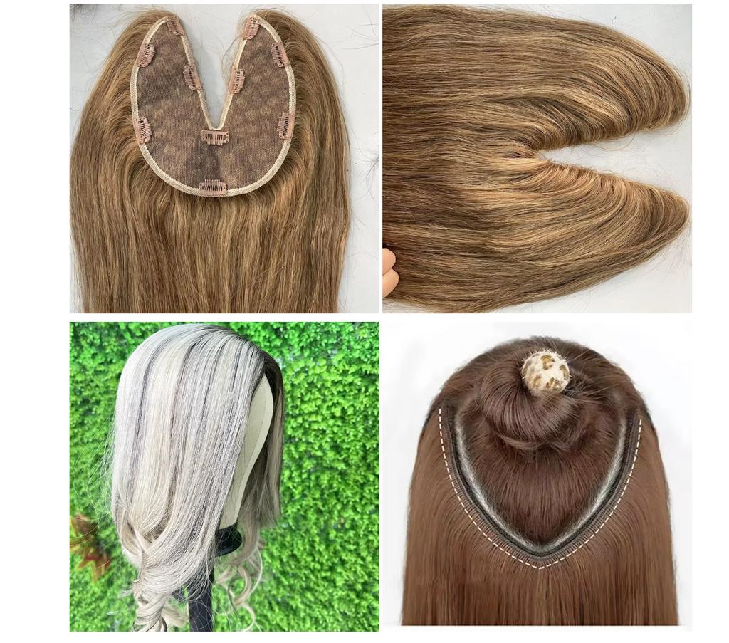 Bone Straight One Piece Real Human Hair Extensions Clip Ins Unprocessed European U Shape Hair Topper Lace Clip in Extension
