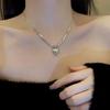 Серебряное титановое стальное ожерелье Love для женщин Ins Tide Niche Design Simple Fashion Collarbone Chain Temperament Universal Sweater Chain