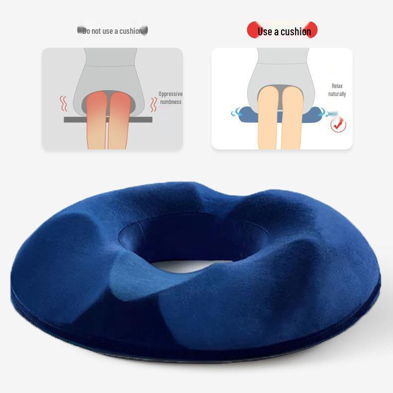 Memory Foam Breathable Cushion for Office Chair and Car - Relieves Long Sitting Discomfort
