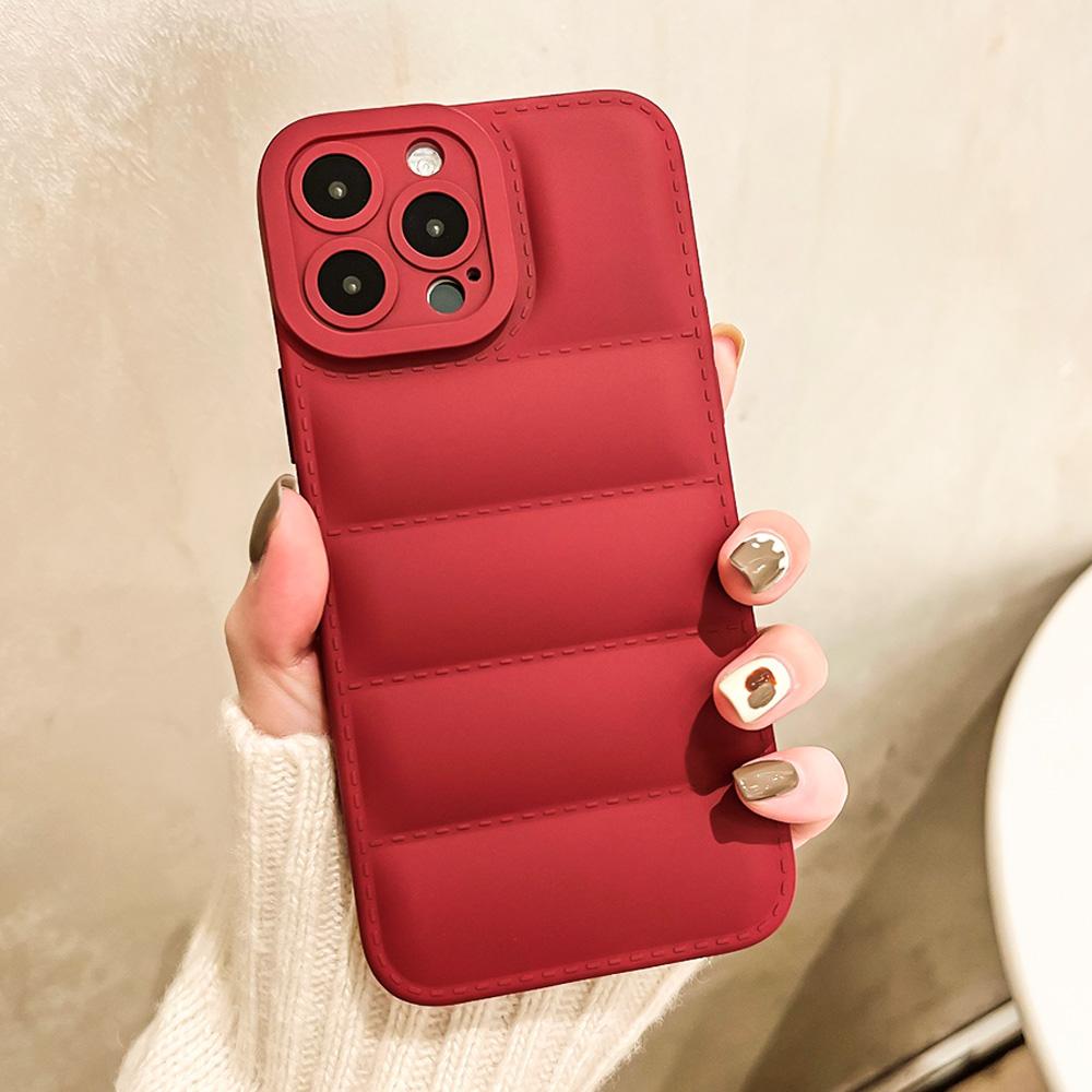 Dropshipping TPU Mobile Phone Case Down Jacket Design for iPhone 14 Pro Max 17 AIR