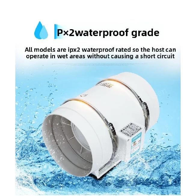 3/4/5/6/8inch Exhaust Pipe Fan Ventilation Fan Pipe Fan Inline Duct Fan Ventilation Exhaust Blower Fans Quiet For Ducting