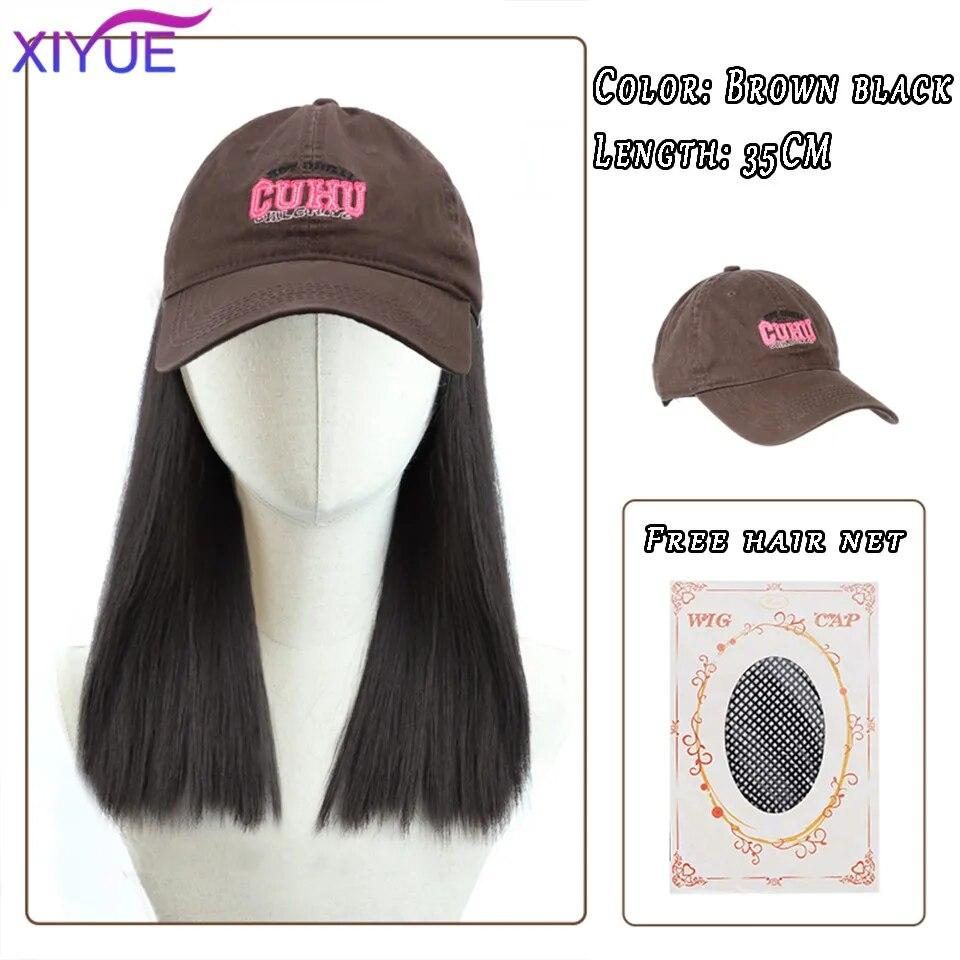 Шляпа, парик, женские длинные волосы, цельный, женская мода, ленивые, слегка вьющиеся волосы, бейсболка, парик, полное покрытие головы