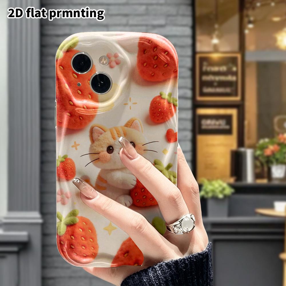 Чехол для телефона: 2D плоский, подходит для защитного чехла iPhone 18, 17, 16, 15, 14, 13, 12 Pro, войлочный маленький котенок, идеальный рождественский и хэллоуинский g