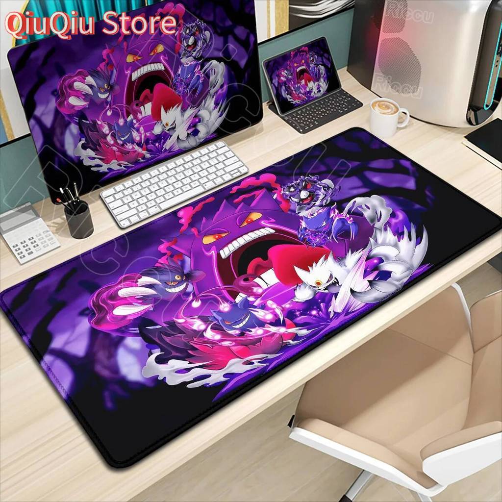 New Wallpaper Anime Gengar Mousepad Laptop PC Ppokemon Game Keyboard Mat XXL Extend Desk Mat HD Kawaii Nonslip Rubber Mousepad