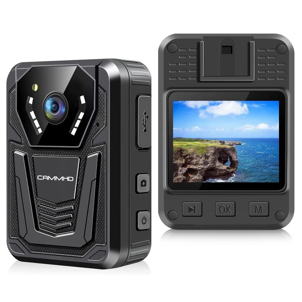 CAMMHD 4K Quality Body Camera Security Camera 32GB 3400mAh 12 Hours Continuous Use One Touch Recording Motion Detection Loop Recording Infrared Night