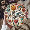 1 шт. El Tiempo De Dios Es Perfecto Металлическая настенная табличка, Погодоустойчивая железная скульптура для декора дома, сада, улицы, помещения